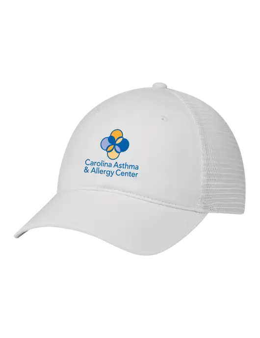 Richardson 111 Garment Washed Trucker Cap White w/White Mesh w/Carolina Asthma Logo