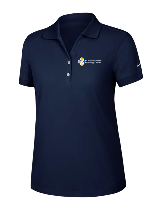 Nike Womens Dri-FIT Classic Dark Navy Polo w/Carolina Asthma Logo
