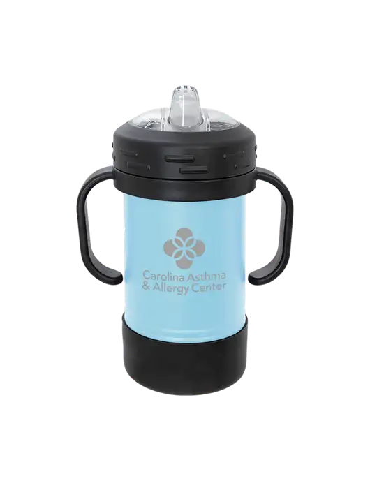 Polar Camel 10 oz Powder Coated Light Blue Sippy Cup w/Carolina Asthma Logo
