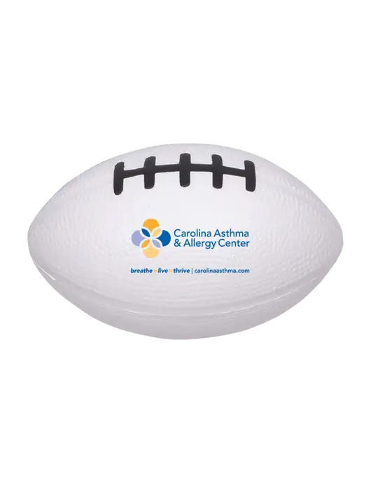 White Stress Reliever Football w/Carolina Asthma Logo