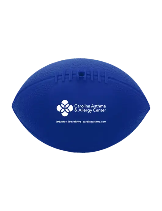 7” Durable Dark Royal Blue Vinyl Football w/Carolina Asthma Logo