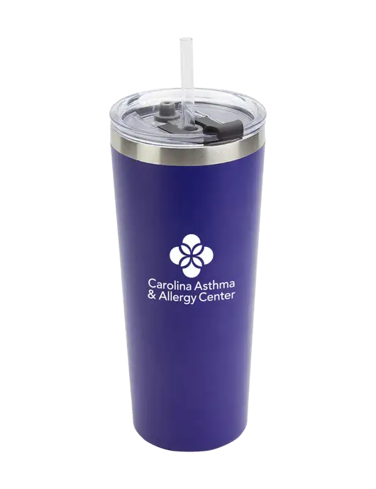 Brighton Blue 20 oz Insulated Tumbler & Straw w/Carolina Asthma Logo