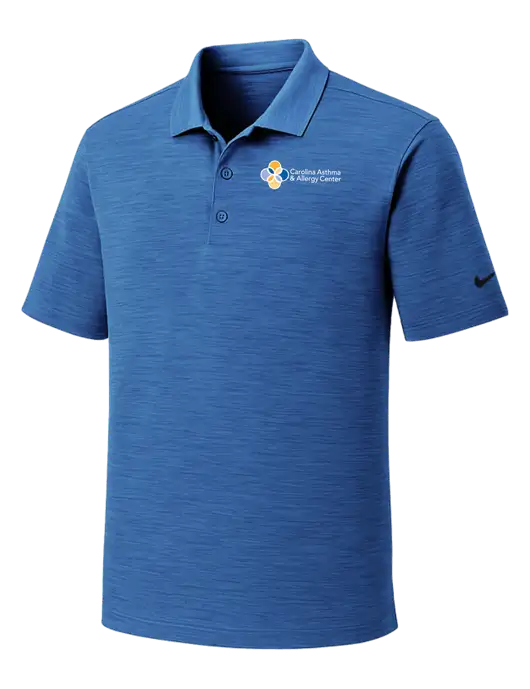 Nike Dri-FIT Royal Striated Polo w/Carolina Asthma Logo