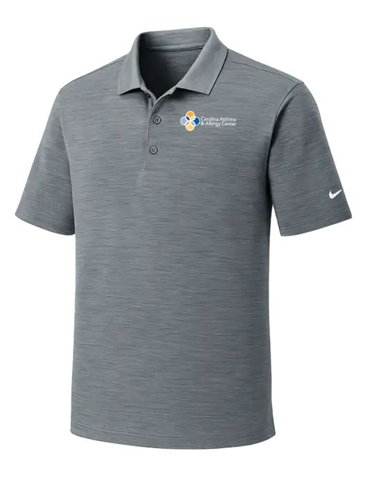 Nike Dri-FIT Medium Grey Striated Polo w/Carolina Asthma Logo