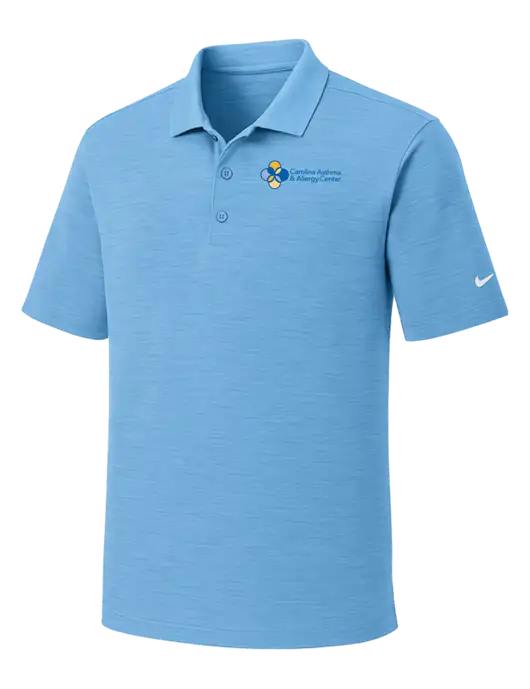 Nike Dri-FIT Light Blue Striated Polo w/Carolina Asthma Logo