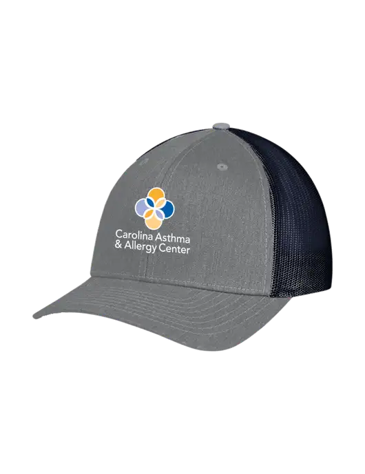 Richardson Adjustable Snapback Original 112 Trucker Cap Heather Grey w/Navy Mesh w/Carolina Asthma Logo