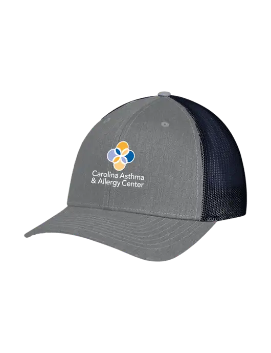 Richardson Adjustable Snapback Original 112 Trucker Cap Heather Grey w/Navy Mesh w/Carolina Asthma Logo