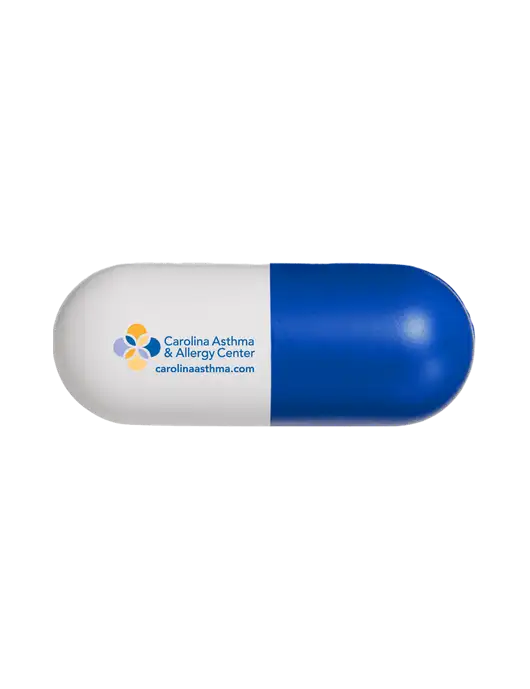 Dark Royal Blue Chill Pill Stress Reliever w/Carolina Asthma Logo