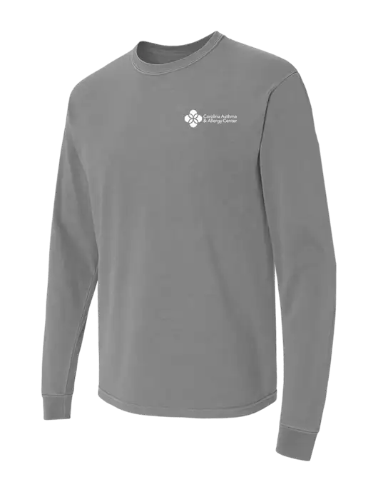 Comfort Colors Garment-Dyed Medium Grey Heavyweight Long Sleeve T-Shirt w/Carolina Asthma Logo