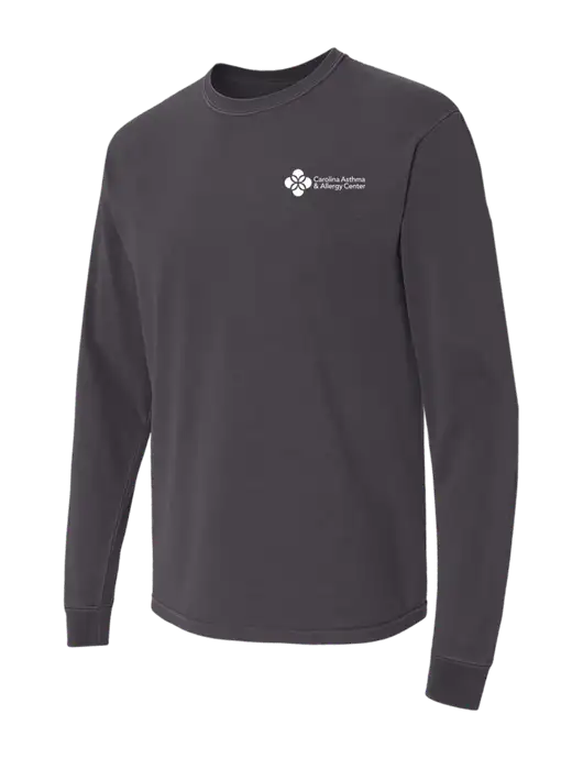 Comfort Colors Garment-Dyed Dark Grey Heavyweight Long Sleeve T-Shirt w/Carolina Asthma Logo