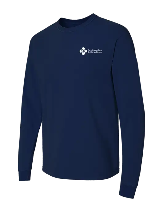 Comfort Colors Garment-Dyed Dark Navy Heavyweight Long Sleeve T-Shirt w/Carolina Asthma Logo