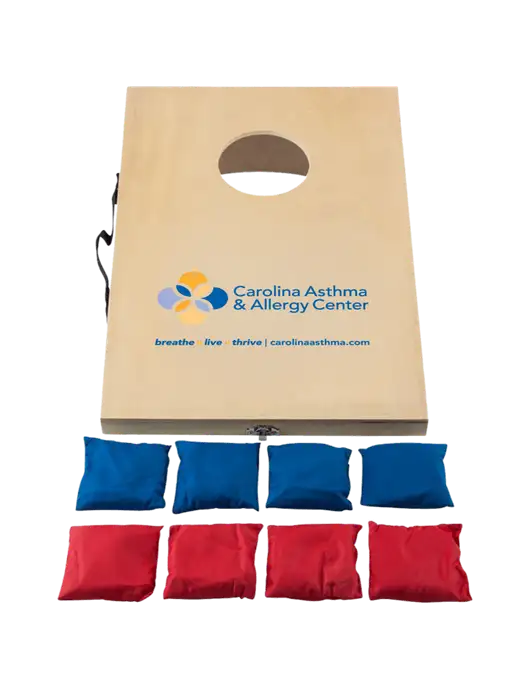Mini 10 1/2" x 15 3/4" Wood Cornhole Game w/Carolina Asthma Logo