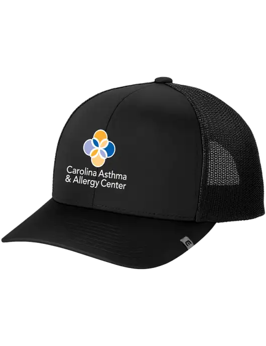 TravisMathew Black Cruz Trucker Cap w/Carolina Asthma Logo