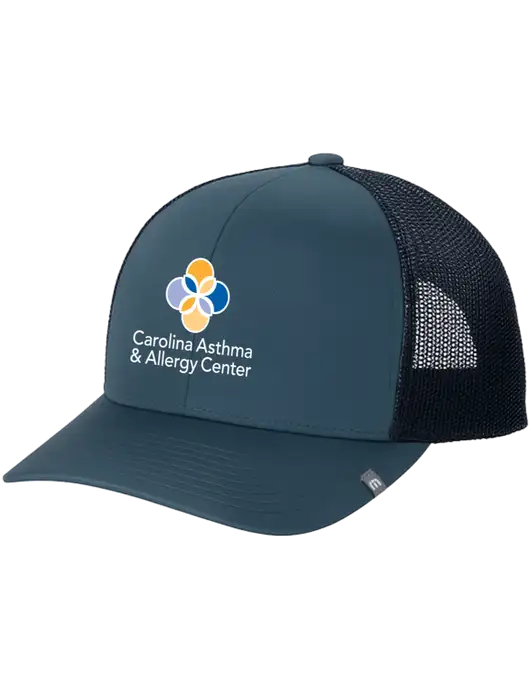 TravisMathew Dark Slate Blue Cruz Trucker Cap w/Carolina Asthma Logo