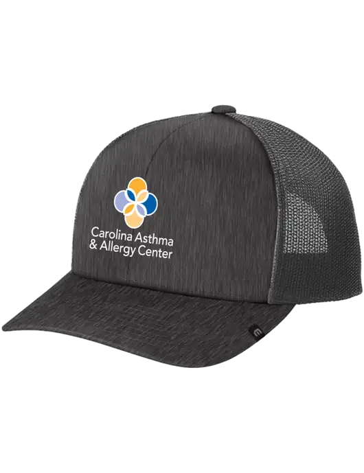 TravisMathew Very Dark Grey Heather Cruz Trucker Cap w/Carolina Asthma Logo