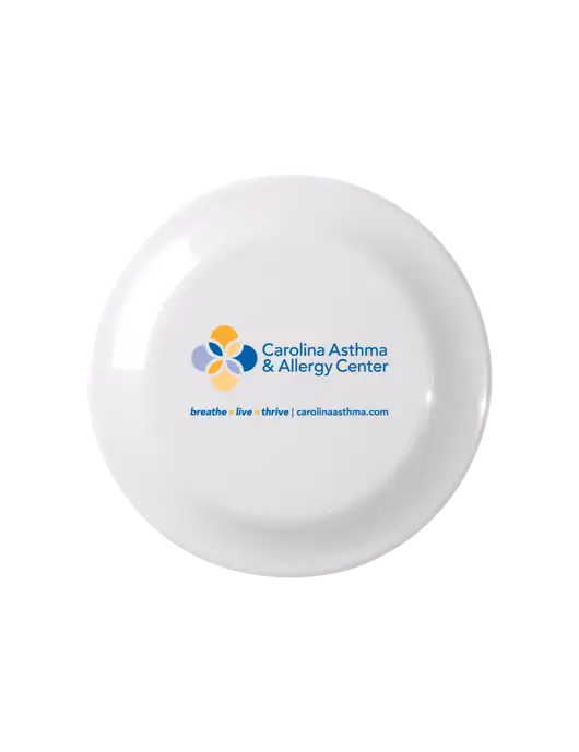 Fun White Flying Disc w/Carolina Asthma Logo