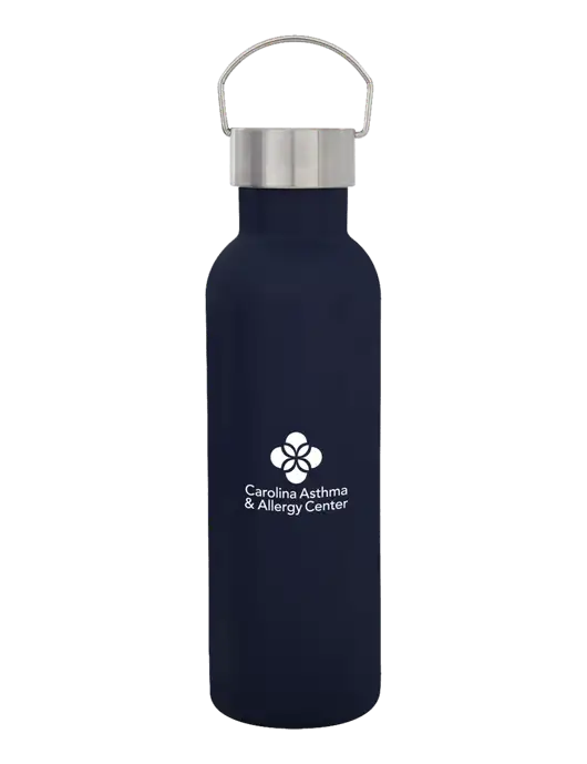 28 oz Dark Navy Bubbli Stainless Steel Bottle w/Carolina Asthma Logo