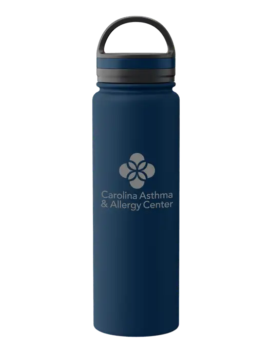 34oz Wide Mouth Stainless Steel Light Navy Bottle w/Carolina Asthma Logo