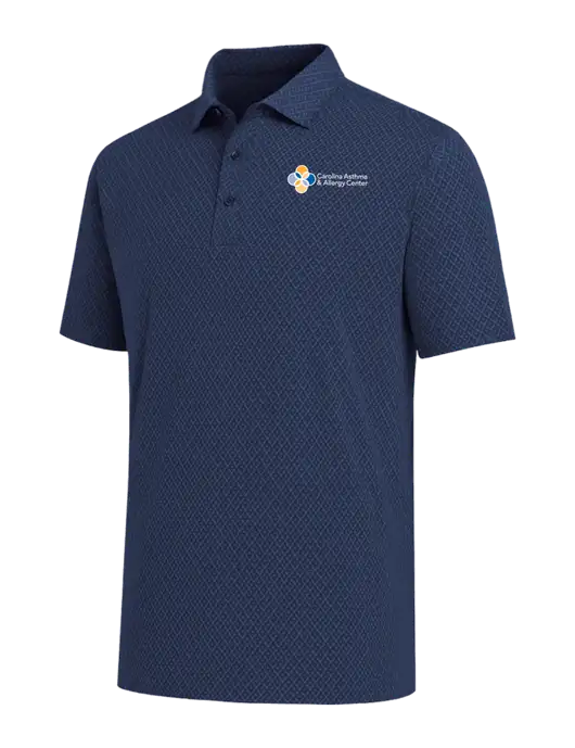 Callaway All-Over Stitched Dark Navy Chev Polo  w/Carolina Asthma Logo