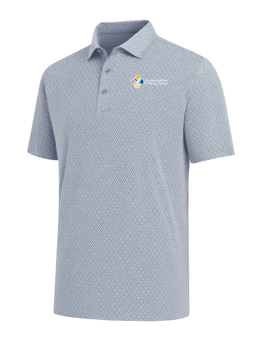Callaway All-Over Stitched Medium Grey Chev Polo  w/Carolina Asthma Logo