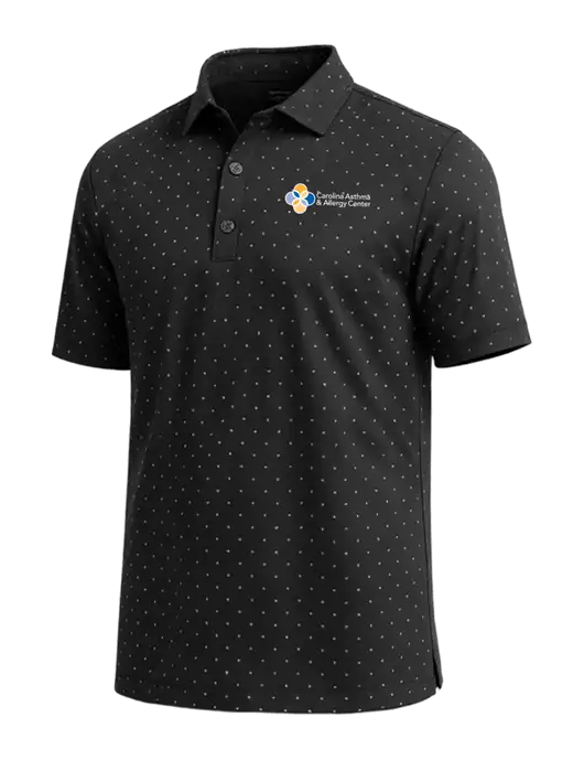 Callaway Micro Chev Black Print Polo w/Carolina Asthma Logo