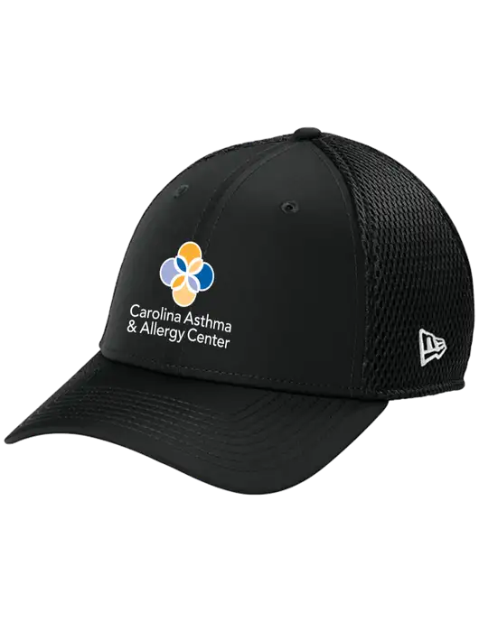 New Era 39THIRTY Performance Stretch Black Mesh Cap w/Carolina Asthma Logo