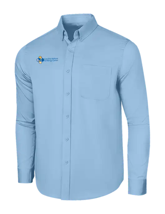 Long Sleeve Light Blue Superpro React Twill Shirt w/Carolina Asthma Logo