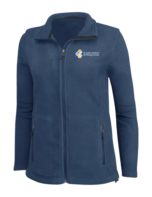 Womens Light Navy Fleece Jacket w/Carolina Asthma Logo