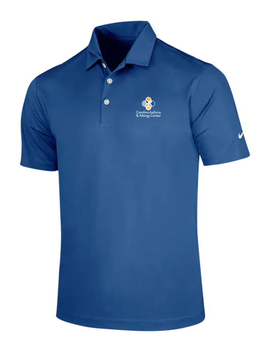 NIKE Dark Royal Dri-Fit Vertical Mesh Polo w/Carolina Asthma Logo