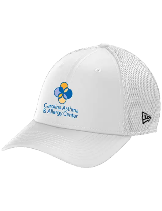 New Era 39THIRTY Performance Stretch White Mesh Cap w/Carolina Asthma Logo