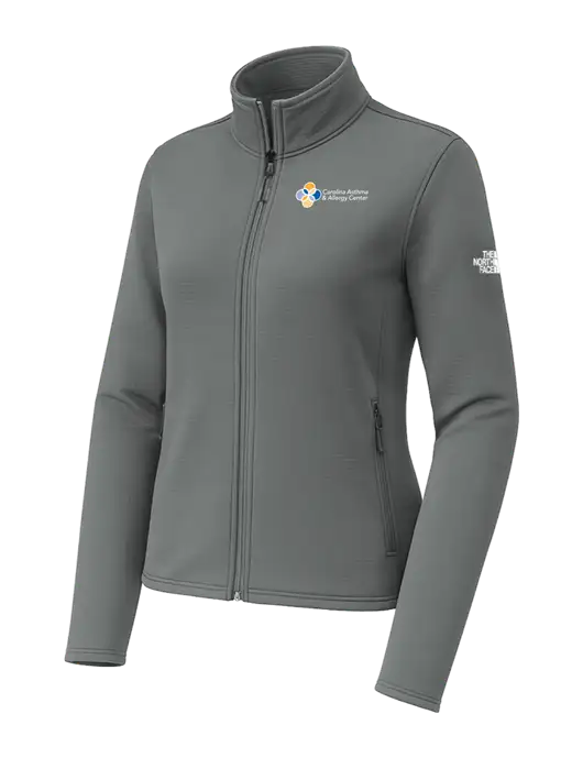The North Face Womens Aim Full-Zip Dark Medium Grey Fleece Jacket w/Carolina Asthma Logo