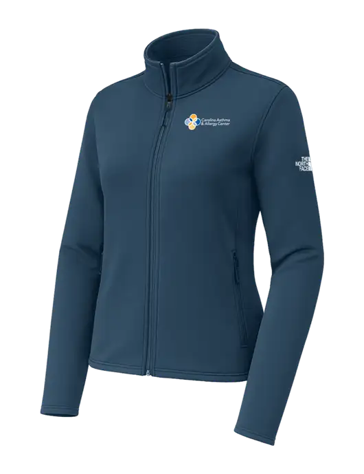 The North Face Womens Aim Full-Zip Light Navy Fleece Jacket w/Carolina Asthma Logo