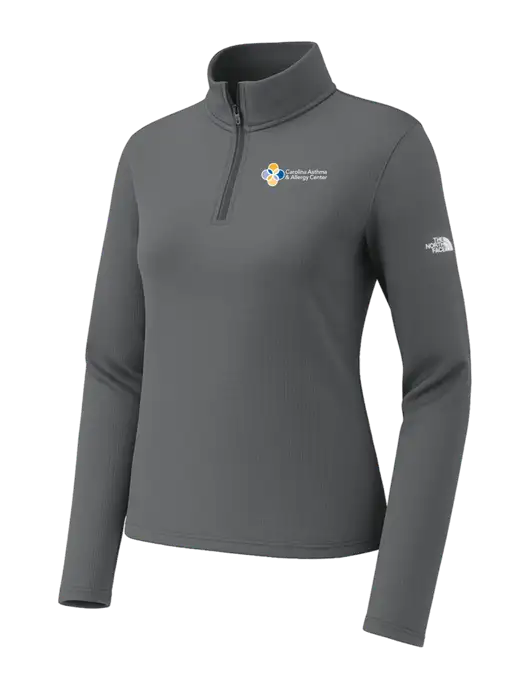 The North Face Womens Aim 1/4-Zip Dark Medium Grey Fleece w/Carolina Asthma Logo