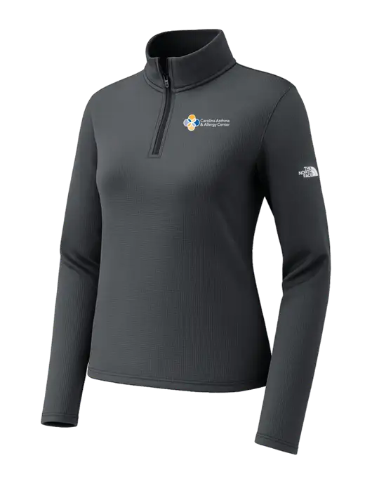 The North Face Womens Aim 1/4-Zip Charcoal Grey Fleece w/Carolina Asthma Logo