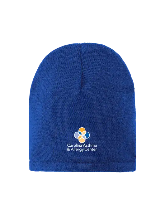 Dark Royal Fleece-Lined Beanie Cap w/Carolina Asthma Logo