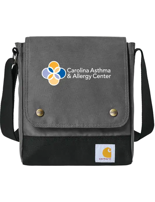 Carhartt Medium Grey Crossbody Snap Bag w/Carolina Asthma Logo