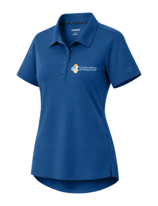OGIO Womens Envision Light Navy Polo w/Carolina Asthma Logo