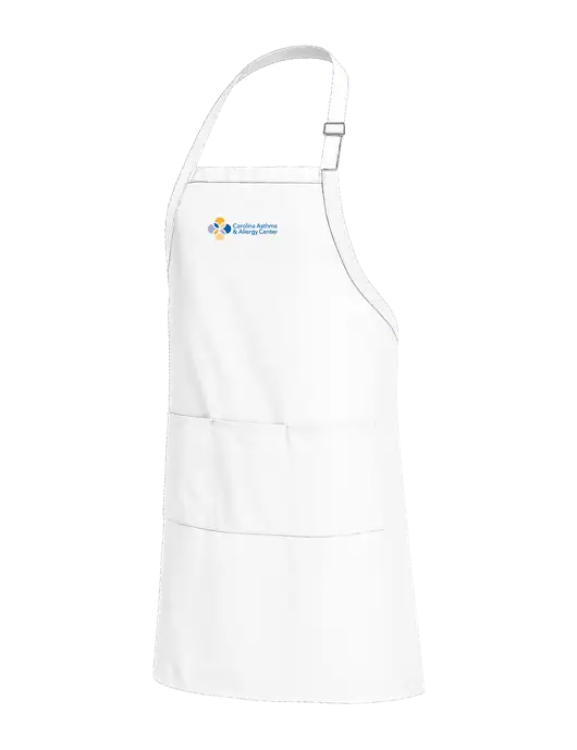 Easy Care Extra Long Bib White Apron with Stain Release w/Carolina Asthma Logo
