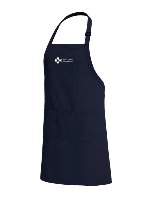 Easy Care Extra Long Bib Navy Apron with Stain Release w/Carolina Asthma Logo