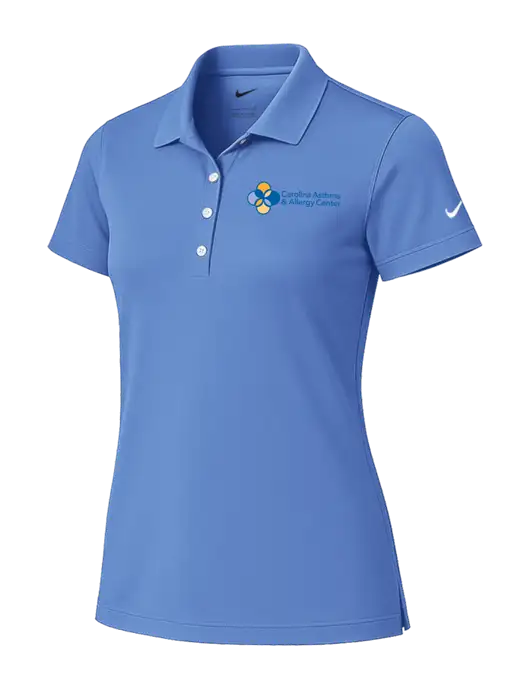 Nike Womens Light Blue Tech Basic Dri-FIT Polo
 w/Carolina Asthma Logo