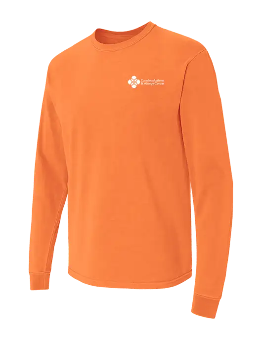 Comfort Colors Garment-Dyed Orange Heavyweight Long Sleeve T-Shirt w/Carolina Asthma Logo