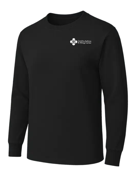 Black Heavyweight Long Sleeve 6.1 oz T-Shirt w/Carolina Asthma Logo