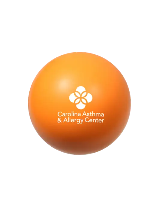 Orange Stress Reliever Ball w/Carolina Asthma Logo