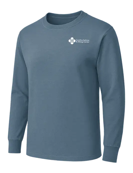 Slate Blue Heavyweight Long Sleeve 6.1 oz T-Shirt w/Carolina Asthma Logo