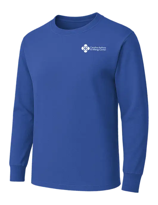 Dark Royal Heavyweight Long Sleeve 6.1 oz T-Shirt w/Carolina Asthma Logo