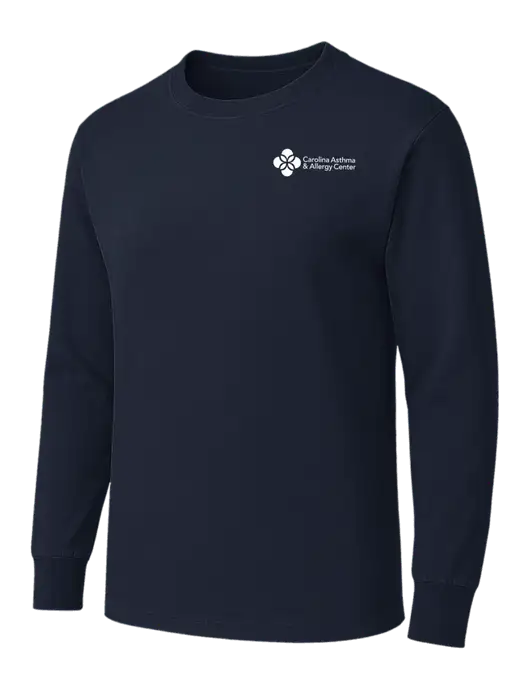 Dark Navy Heavyweight Long Sleeve 6.1 oz T-Shirt w/Carolina Asthma Logo